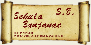 Sekula Banjanac vizit kartica